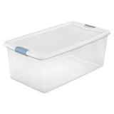 24Pack Latching Box, Under Bed Storage Bins with Lids, Clear Plastic, 106 Quart HeavyDuty Organizing Containers for Closet, Bat