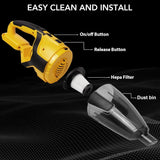 120W Cordless Handheld Vacuum Cleaner with DeWalt 20v Max Battery