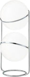 RUIBO White Ball Floor Lamp,Art Deco Chrome Metal Table Lamp for Living Room