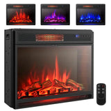 28 Inch Electric Freestanding and Recessed Fireplace with Remote