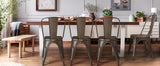 Furmax Metal Dining Chair Indoor-Outdoor Use Stackable Classic Trattoria Chair Chic Dining Bistro Cafe
