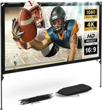 80 Inch Outdoor Movie Screen with Stand for Backyard Camping, Foldable