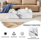 Rectangle Faux Marble Coffee Table MDF Living Room Tea Center TV Table