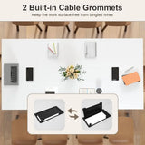95 x 48 Large Conference Table with Metal Frame and Cable Management for Meetings