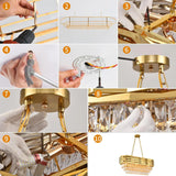 Gold Modern Crystal Chandeliers for Dining Room 8-Light Gold Chandelier