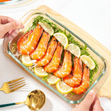Large 1800ml Glass Loaf Pan Set 2pcs with Lid Oven Safe Baking Dish Ideal for Cakes
