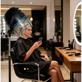 Adjustable Floor-Mounted Hooded Professional Hair Dryer with Rolling Wheels