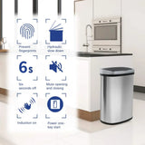 BestOffice | 13 Gallon Trash Can with Lid | Automatic Touchless Garbage Can