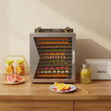 110V 800W Food Dehydrator Machine,12-Tier Visible Food Dryer,Stainless Steel