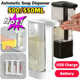 Automatic Liquid Soap Dispenser Smart Infrared Induction Liquid Dispenser Machine Battery/USB Charging 500/550ML Soap Dispenser