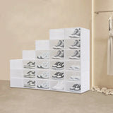 24pcs/set Transparent Plastic Shoe Case, Organizer Drawer Shoe Rack White