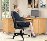 Brown Ergonomic Cloth Office Chair Fabric With Arms And Wheels