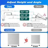 Water Showerhead, Built-in 2 Power Wash +12" Shower Extension Arm MD DC PRINT