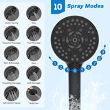 13'' High Pressure Rainfall Shower Head Combo, 5 Spray Modes, 10 Mode Handheld, All Metal 4-Way Diverter Arm