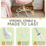 Furniwell Office Chair Armless Cute Desk Chair Modern Adjustable Swivel Vanity Task Computer Chair Home