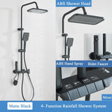 Bathroom Exposed Shower System Rainfall Shower Head Combo
