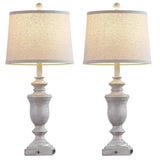 27.5" Set of 2 Bedside Lamp w/ 2 USB +AC Outlet Nightstand Lamps for Living