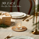 30 Pack Clear Glass Votive Candle Holders for Wedding Centerpieces