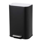 Bathroom Trash Can, 3.2 Gallon Stainless Steel Garbage Can with Lid, Rectangular Small