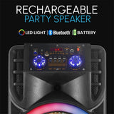 2800W Dual 12" Bluetooth Speaker Karaoke Portable Heavy Bass Sound System Party