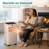 Portable air conditioner and heater for small spaces with 10, 000 BTU cooling