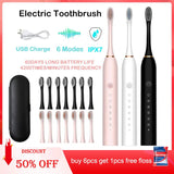 Sonic Electric Toothbrush Adult Smart Timing Tooth Brush Teeth Clean MD DC PRINT
