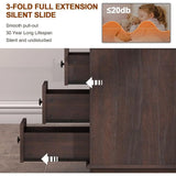 3-Drawe Wooden Storage Nightstand  with Charging Station for Living Room