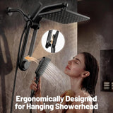 Dual Filtered Rainfall Handheld Shower Head Spray Combo, 7-Mode High Flow Rain Handheld Spray With Fixed