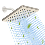 Bathroom Waterfall Shower Head, Fixed Showerheads with Adjustable Swivel Ball,