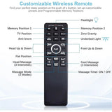 Ergonomic Split King Adjustable Bed Base with Massage, Wireless Remote