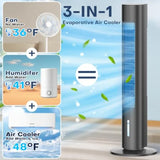 Bedroom portable air conditioner, evaporative cooler with plastic housing