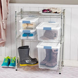Under Bed Storage Bins with Lids, Clear Plastic, 25 Quart for Closet, Bathroom