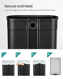 SONGMICS 13 Gallon (50 L) Trash Can, Stainless Steel Kitchen Garbage Can, Recycling or Waste Bin, Soft Close,