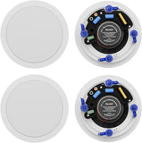Herdio 5.25” Flush Mount Bluetooth Ceiling Speaker System Max Power 600 Watts Perfect For Humid