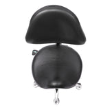 Rolling Saddle Stool Work Chair Height Adjustable  with Wheels +Backrest Heavy Duty