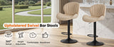 JHK Ergonomic Modern 360° Swivel Dining Chairs Set of 2 Adjustable Fabric Upholstered Kitchen