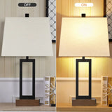 Nightstand  for Bedroom Set of 2 with 2 USB Ports and AC Power Outlet 23.5"