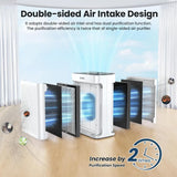 Large Room Air Purifier up to 3000sq.ft, HEPA Double-Sided Intake, PM2.5 Display, Auto Mode, for Pets Smoke Dust Pollen