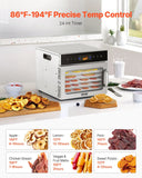 6 Trays Food Dehydrator Machine Stainless Steel 400W Jerky Meat Fruit Drying