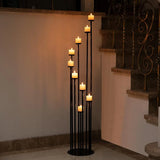 Set of 4 Floor Candle Holders,9 Arm Candle Holder for Fireplace Decoration
