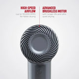 PowerMove Hair Dryer for salon use, lightweight plastic dryer in black with advanced