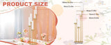 2PCS Gold Floor Candelabra 5 Arm Floor Candle Holder w/ Acrylic Lampshade