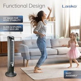 Oscillating Tower Fan with Remote, Quiet Floor Fans for Bedroom, 42", Silver