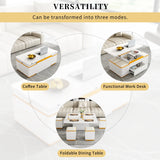 U-Can Lift-Top Coffee Table with 4 Storage Table for Living Room