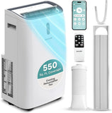 Portable 14000 BTU Air Cooler for Rooms up to 550 sq ft, 3-in-1 Fan