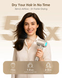 Bopcal Ionic Hair Dryer with Diffuser - 160000RPM High-Speed Blow Dryer, 500 Millons Ions Frizz Free, Fast