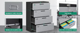 4 Drawer Lateral Metal Filing Cabinet with Lock-File Cabines-Organization Storage Cabinets