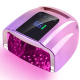 96W Rechargeable UV LED Nail Lamp Cordless UV Light for Nails with LCD Display Auto Sensor 4 Timer Setting
