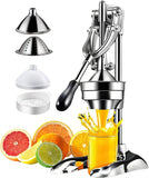 Heavy Duty Manual Citrus Juicer with Stainless Steel Cones, Easy to Clean for Oranges