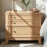 27.3 Inch Solid Wood Nightstand, Century ern Night Stand with Big Ders